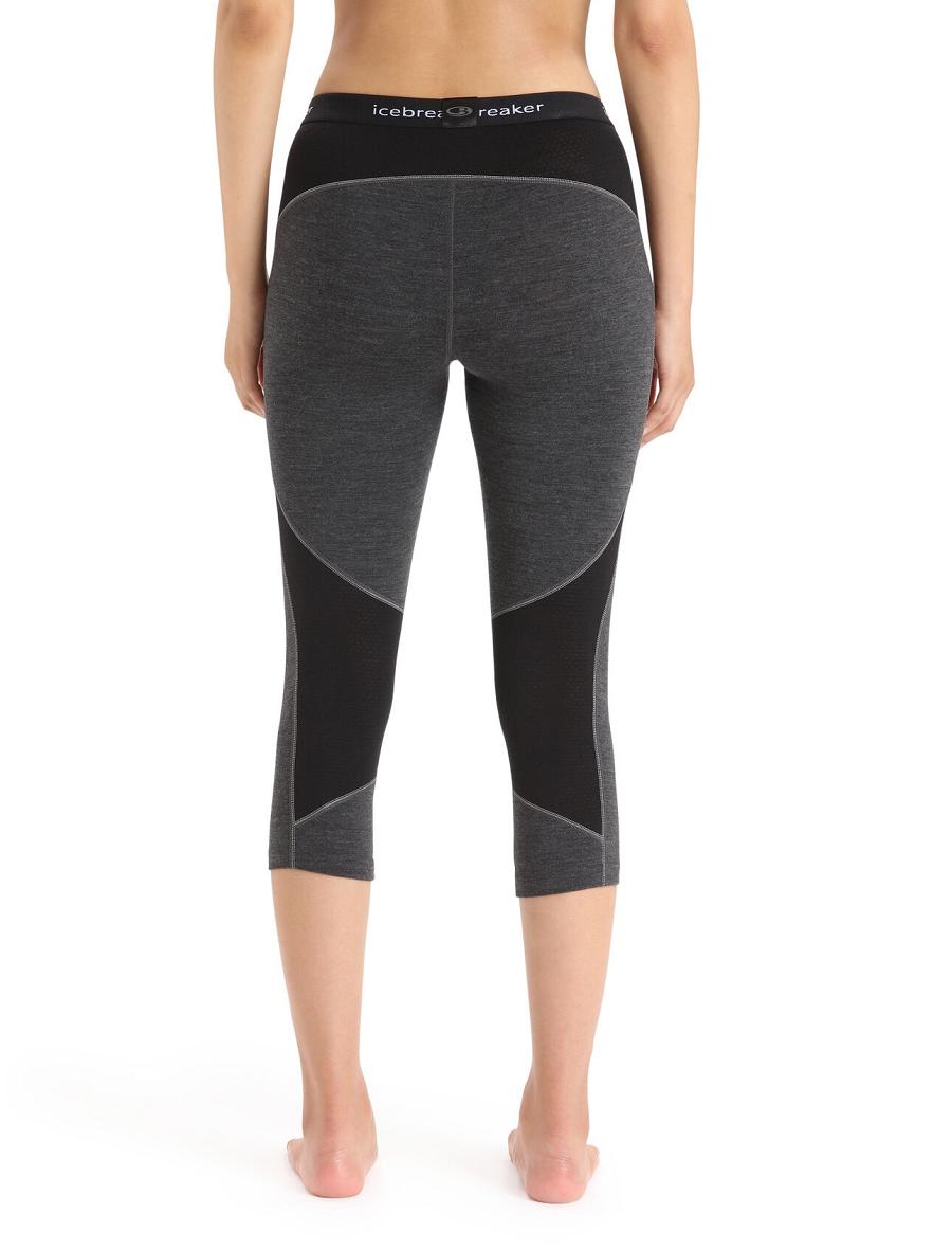 Icebreaker BodyfitZone™ Merino 260 Zone 3/4 Thermal Leggings Naisten Base Layers Mustat | FI 1868LISH